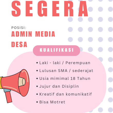 INFORMASI LOKER ADMIN MEDIA DESA